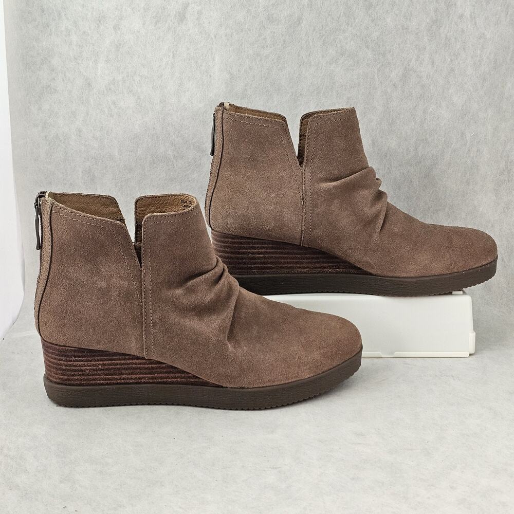 Dansko Sheena Suede Wedge Heel Women's‎ Bootie Side Ankle Zip Size 38